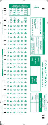 Scantron Form 825   E