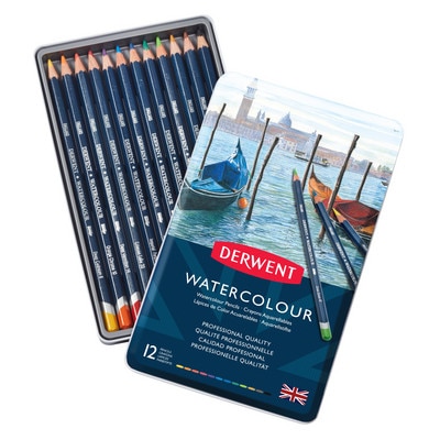 Derwent Watercolor Pencil 12-Color Tin Set