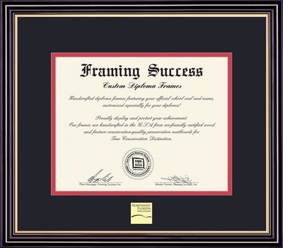 Framing Success 8.5 x 11 Prestige Gold Embossed School Name Associates Diploma Frame