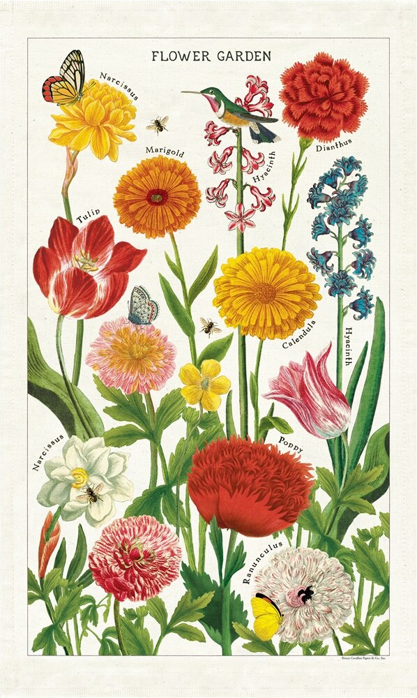 Flower Garden Tea Towel