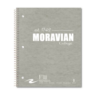 1 sub imprinted notebook.  11x9 College Ruled perfed.  Cover with builtin pocket foil stamped