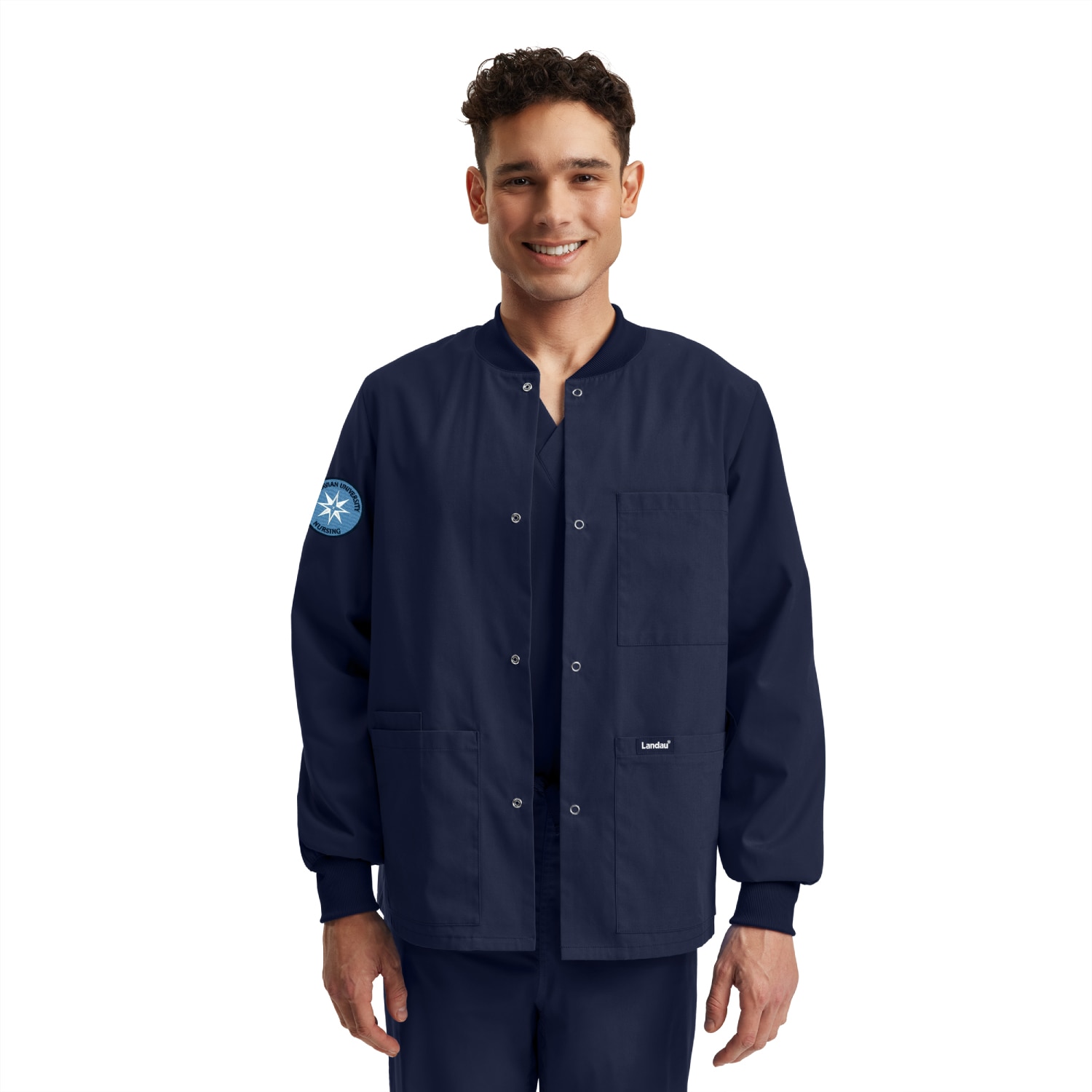 Landau Essentials Unisex Warm-Up Scrub Jacket (LJ709 Emb)
