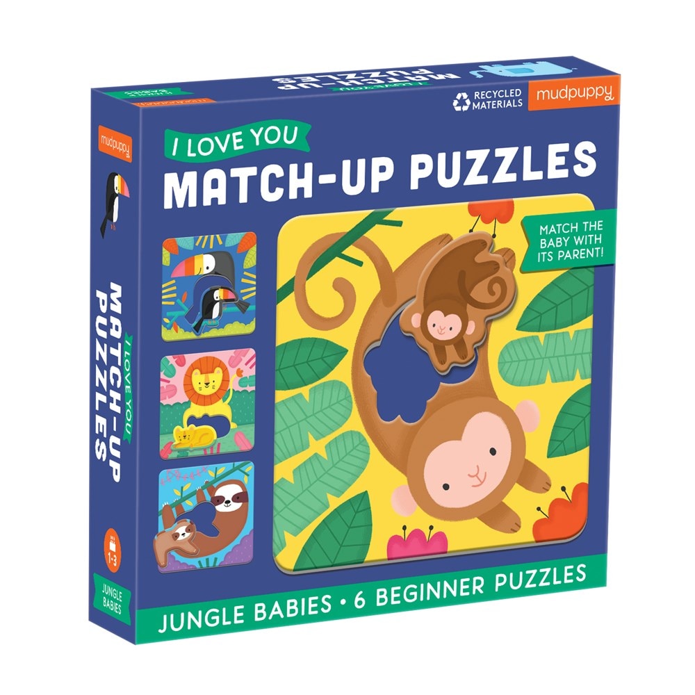 Jungle Babies I Love You Match-Up Puzzles - Mudpuppy Jungle Babies I Love Y