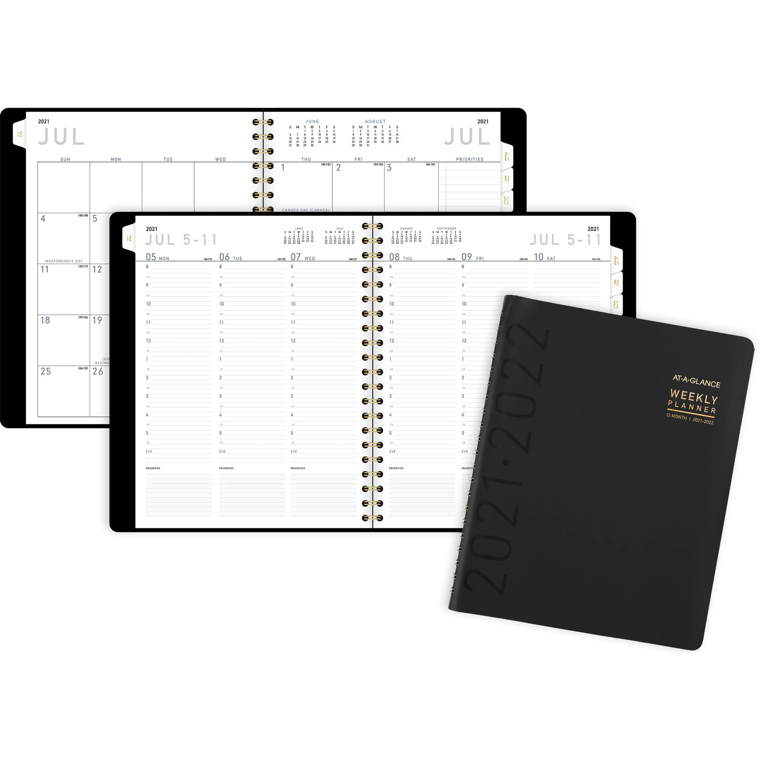 At a Glance Black Academic Year 21-22 Planner 8x11