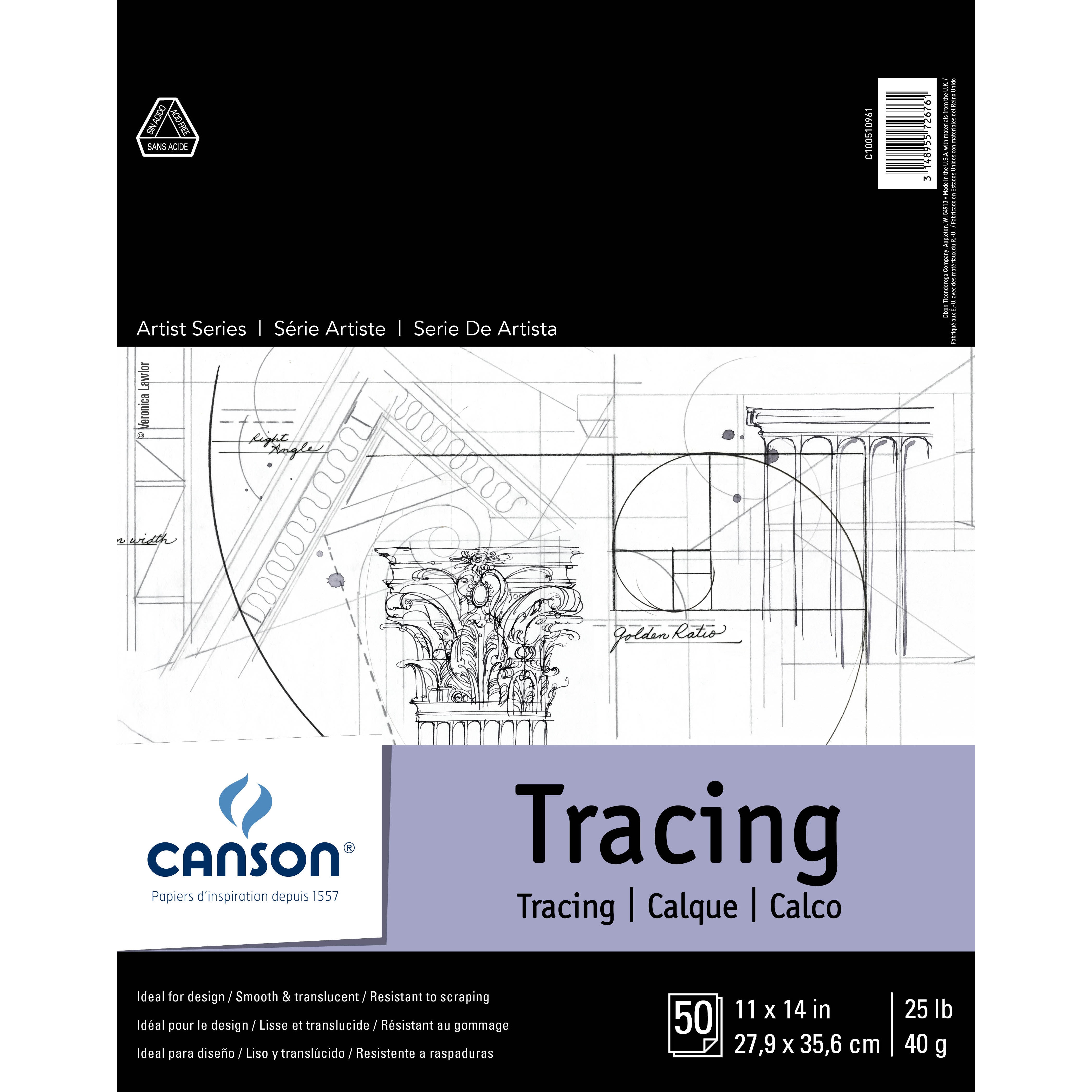 Canson Artist Series Tracing Pad, 50 Sheets, 11" x 14"