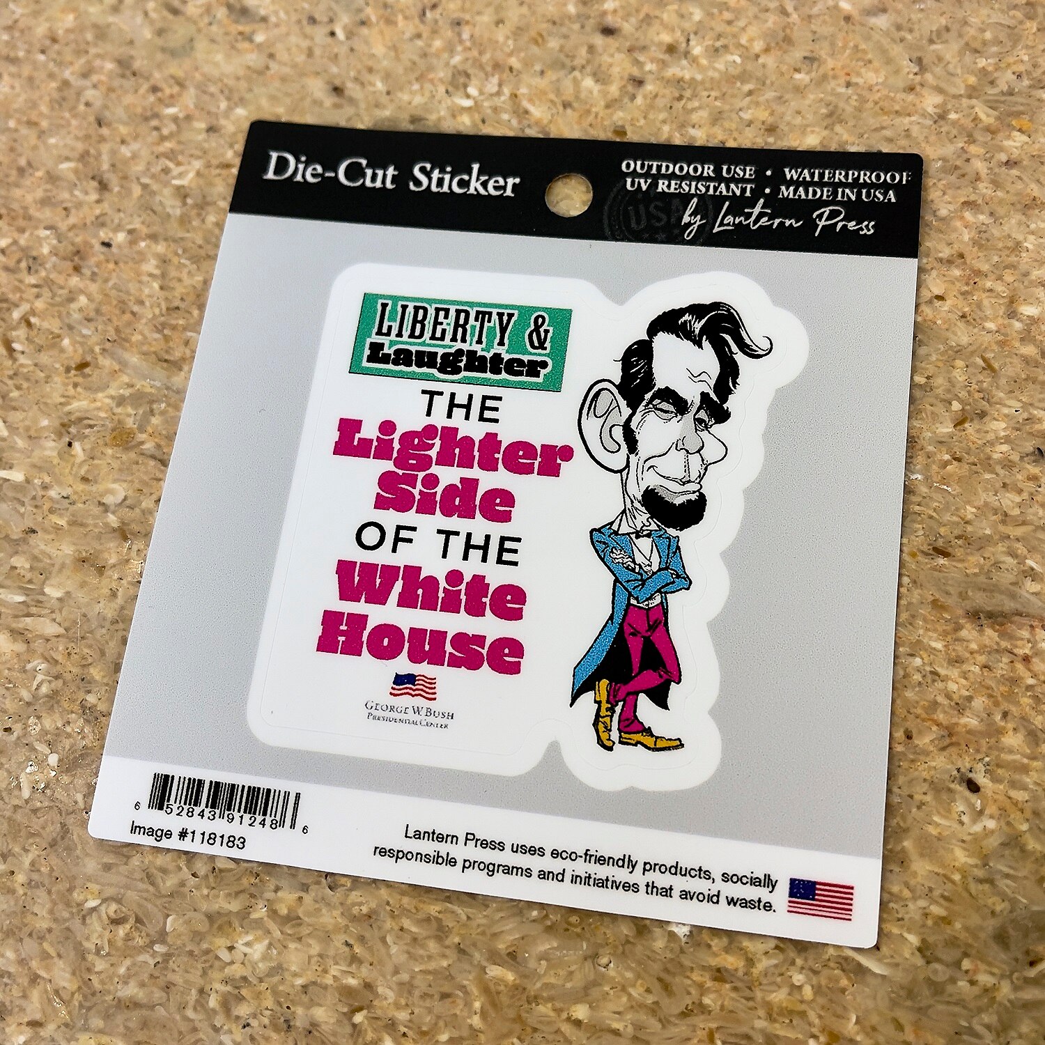 Abraham Lincoln Liberty and Laughter Exhibit Sticker