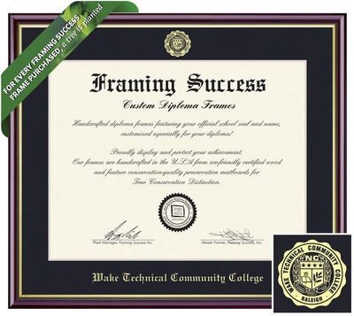 Framing Success 8.5 x 11 Academic Gold Embossed School Seal Associates Diploma Frame