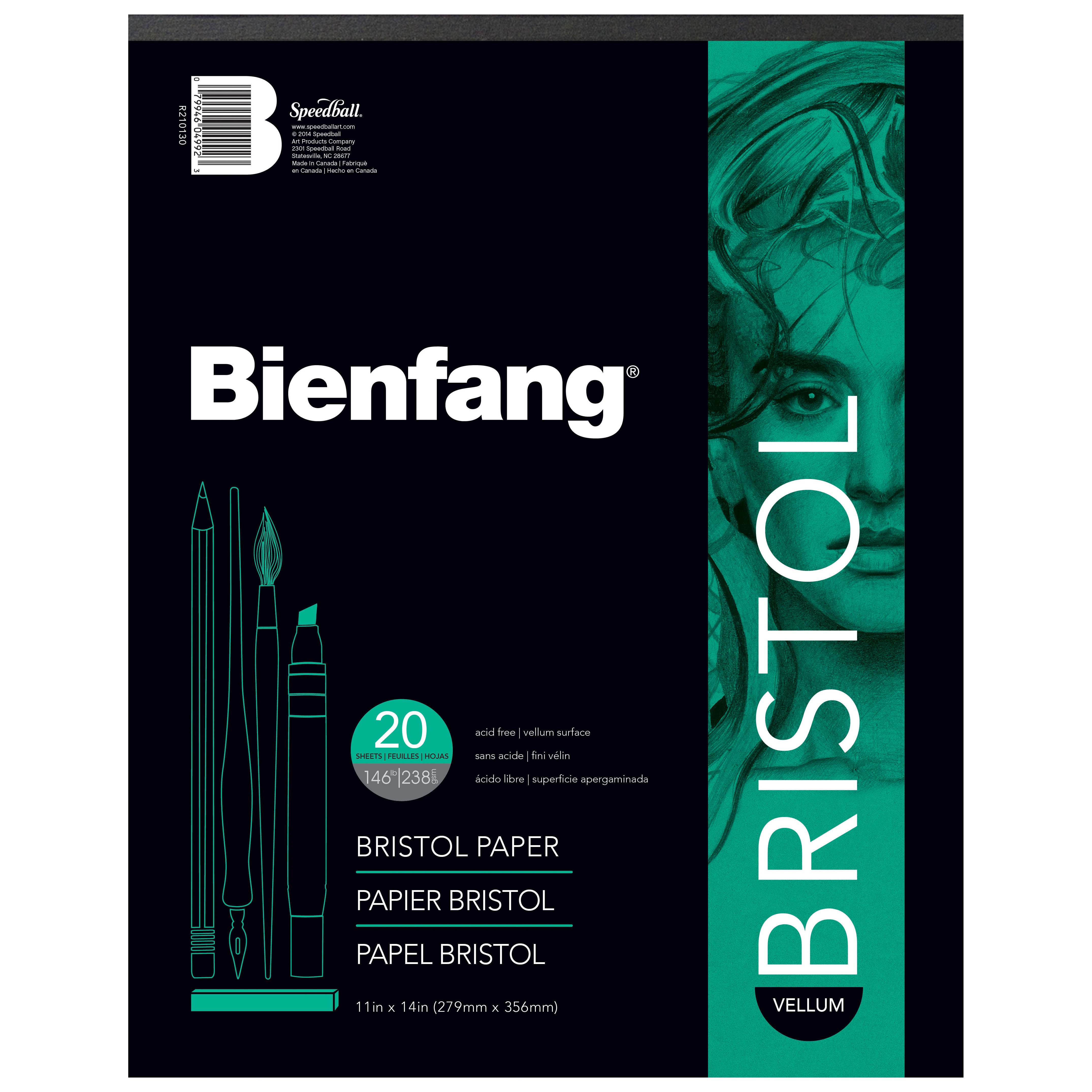 Bienfang 527K Bristol Board Drawing Paper Pad, Regular, 11" x 14"