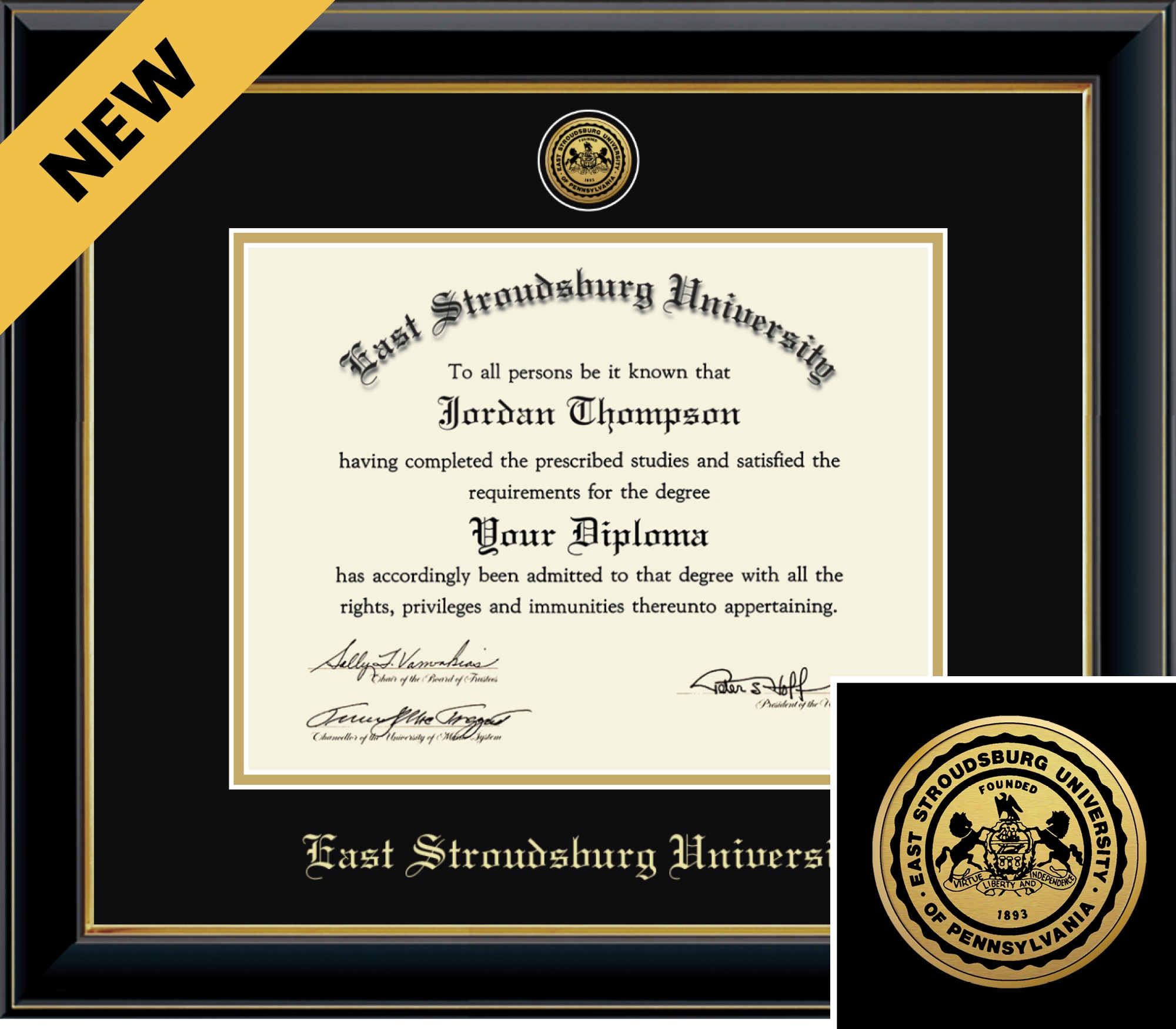 Church Hill Classics Onyx 8.5x11 Black Diploma Frame