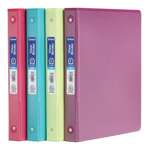 Oxford ClearVue 1"  Binder, Brights Assorted