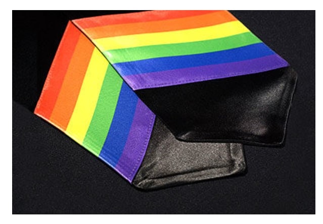 OH SATIN STOLE CLASSIC  Black/Rainbow