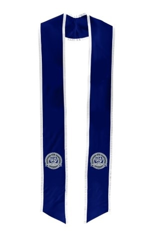 8075 STOLE: COLLEGE.CUSTOM.GS14.SATIN.CHARLESTON BLUE.CHARLESTON BLUE