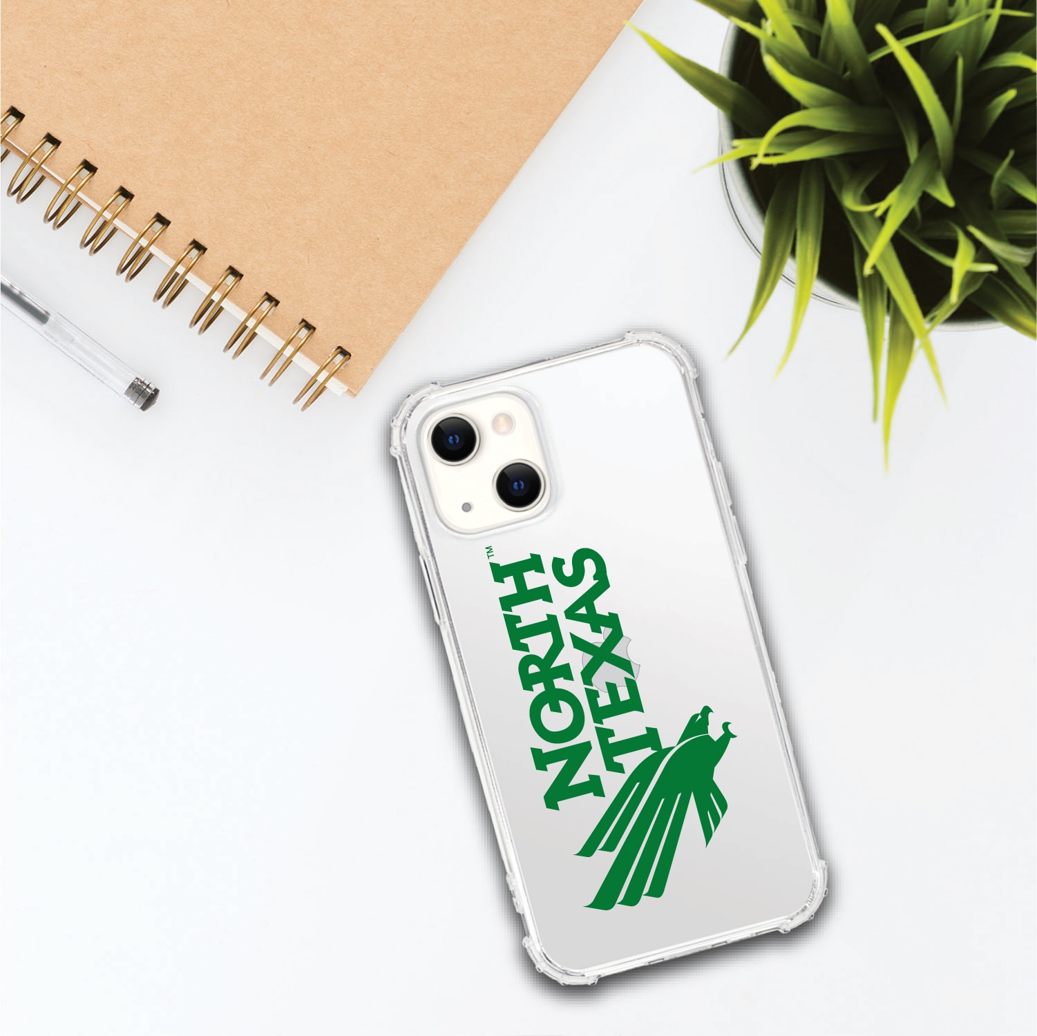 University of North Texas Clear Tough Edge Phone Case, Classic V1 - iPhone 14