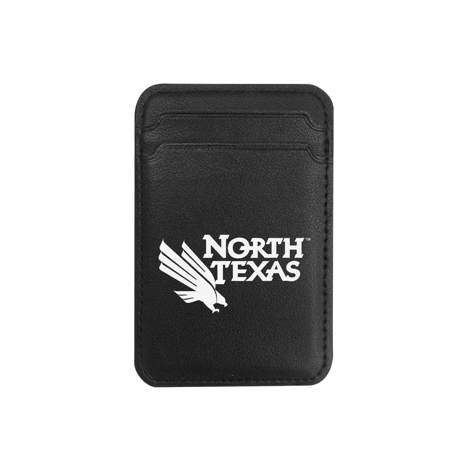University of North Texas - Leather Wallet Sleeve (Top Load, Mag Safe), Black, Classic V1