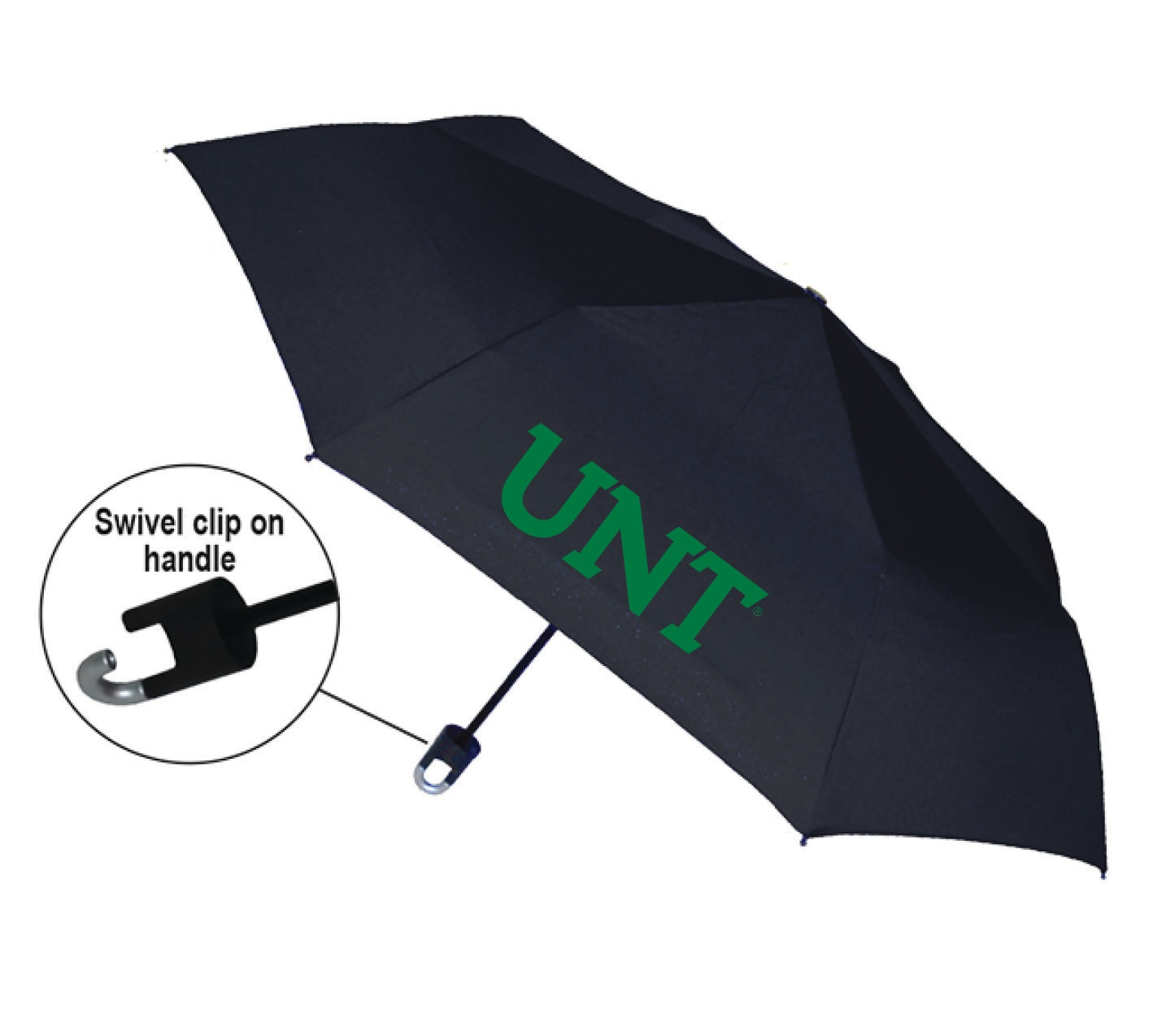 "Storm Clip" Mini Folding Emblematic Solid Umbrella 42" Coverage