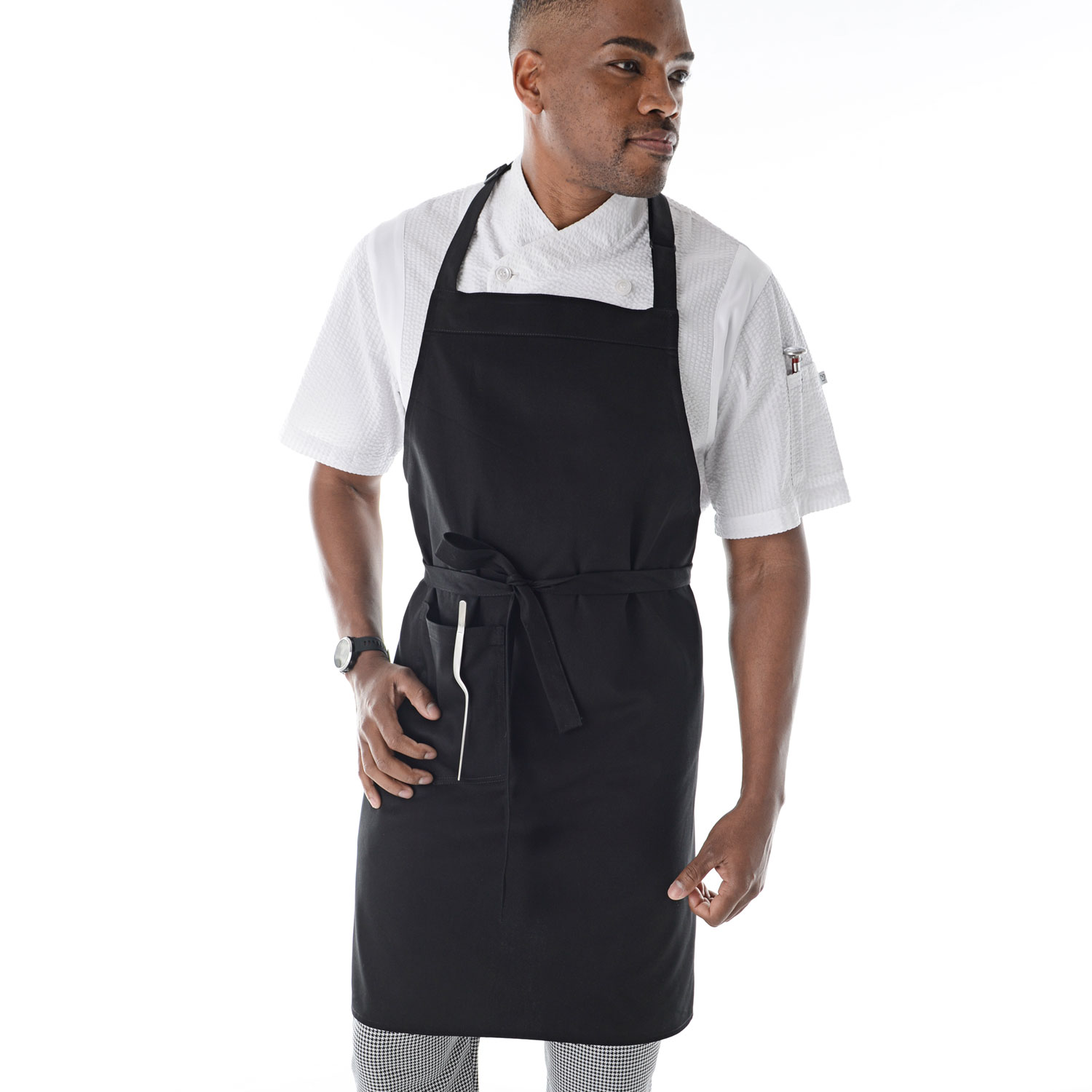 VDS Classic Cotton Bib Apron:White:One Size