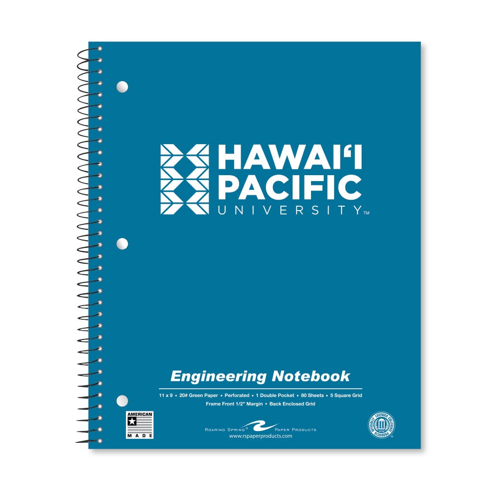 School Spirit Engineering Notebook, Green Tint 20# Paper with 1 Double Pocket