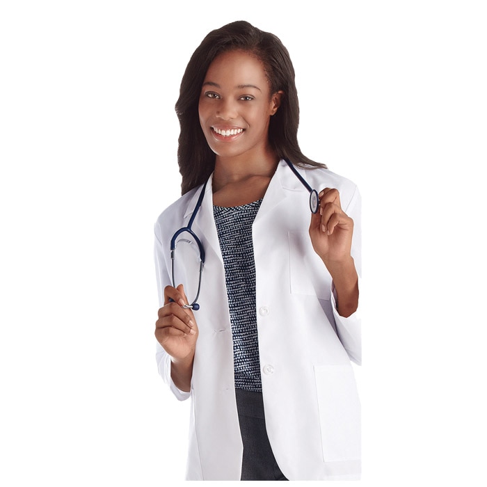 28" Ladies Consultation Coat + Coastal Alabama Comm Coll Nursing Student Logo