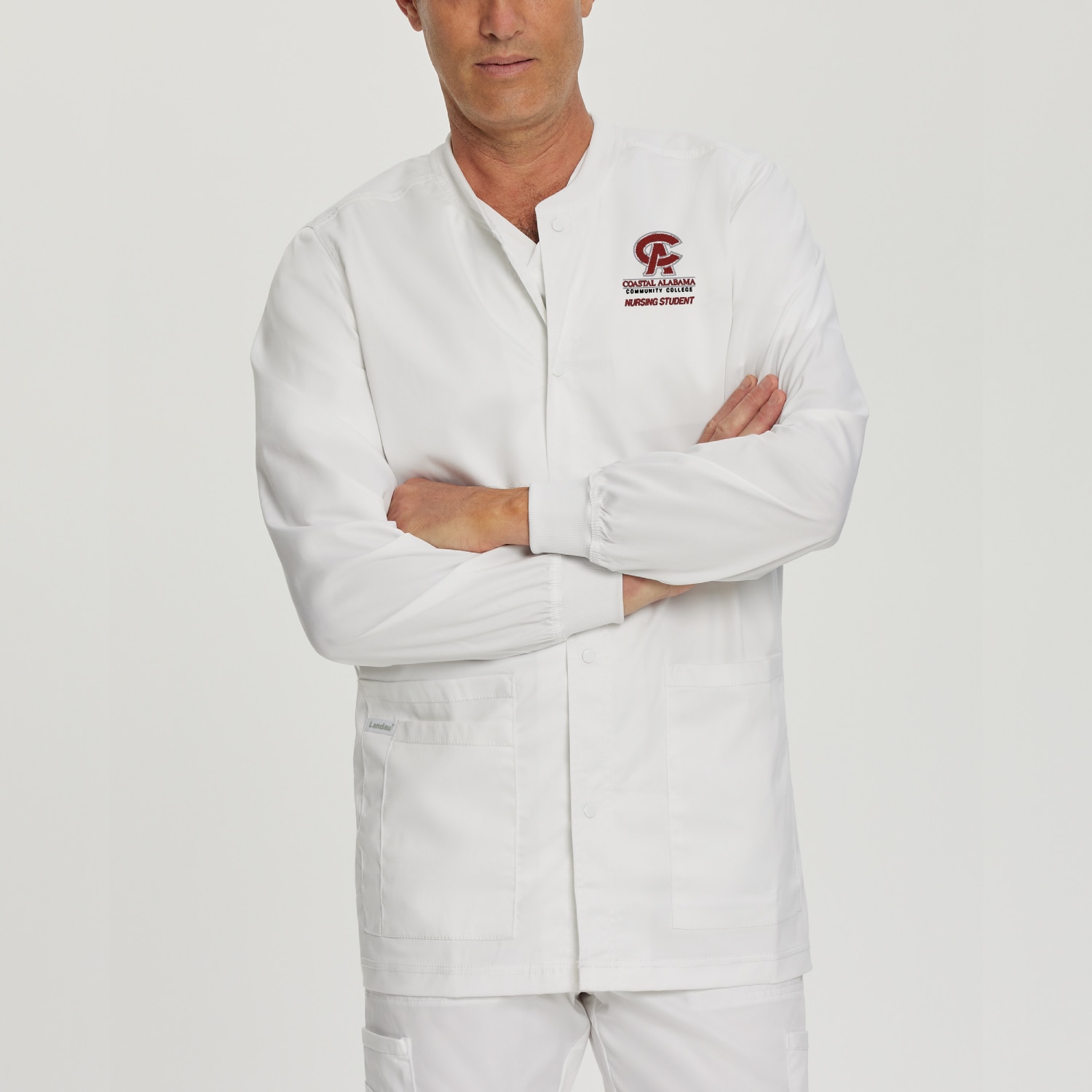 Men's Nursing White Warm-up Coat