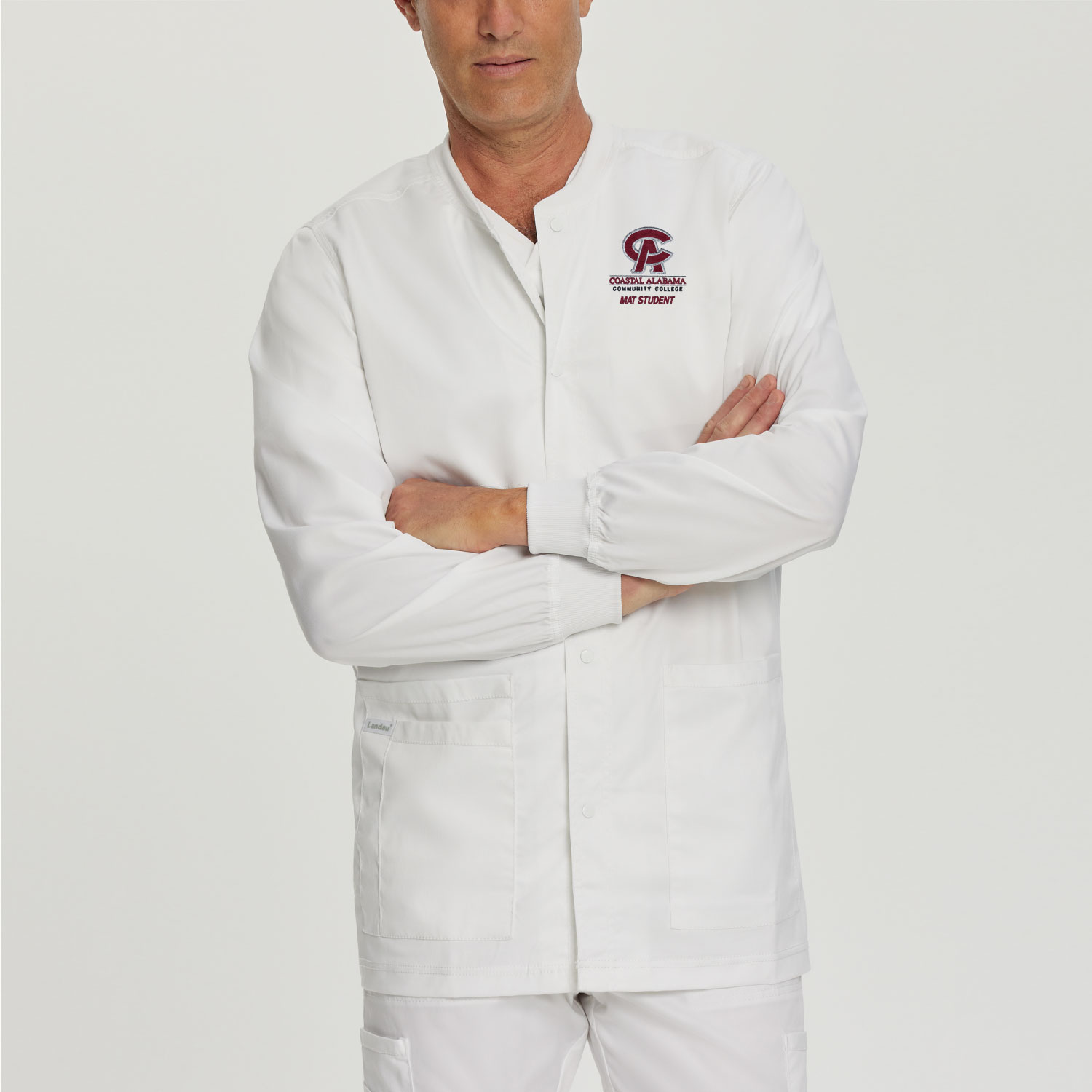 Men's Med Assistant White Warm-up Coat