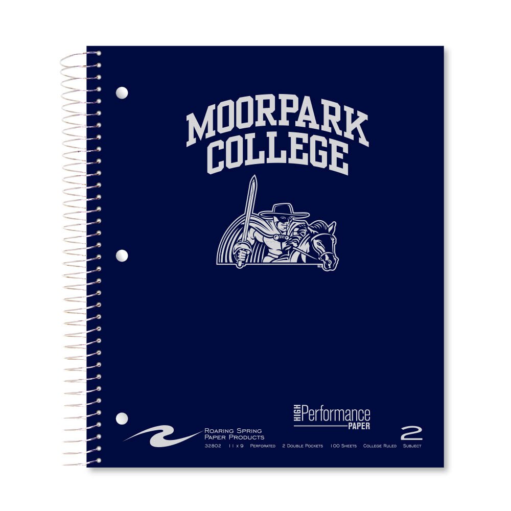 Roaring Premium 2 Subject Notebook 8.5x11 College Ruled 20lb Paper Pressboard Foil Cover