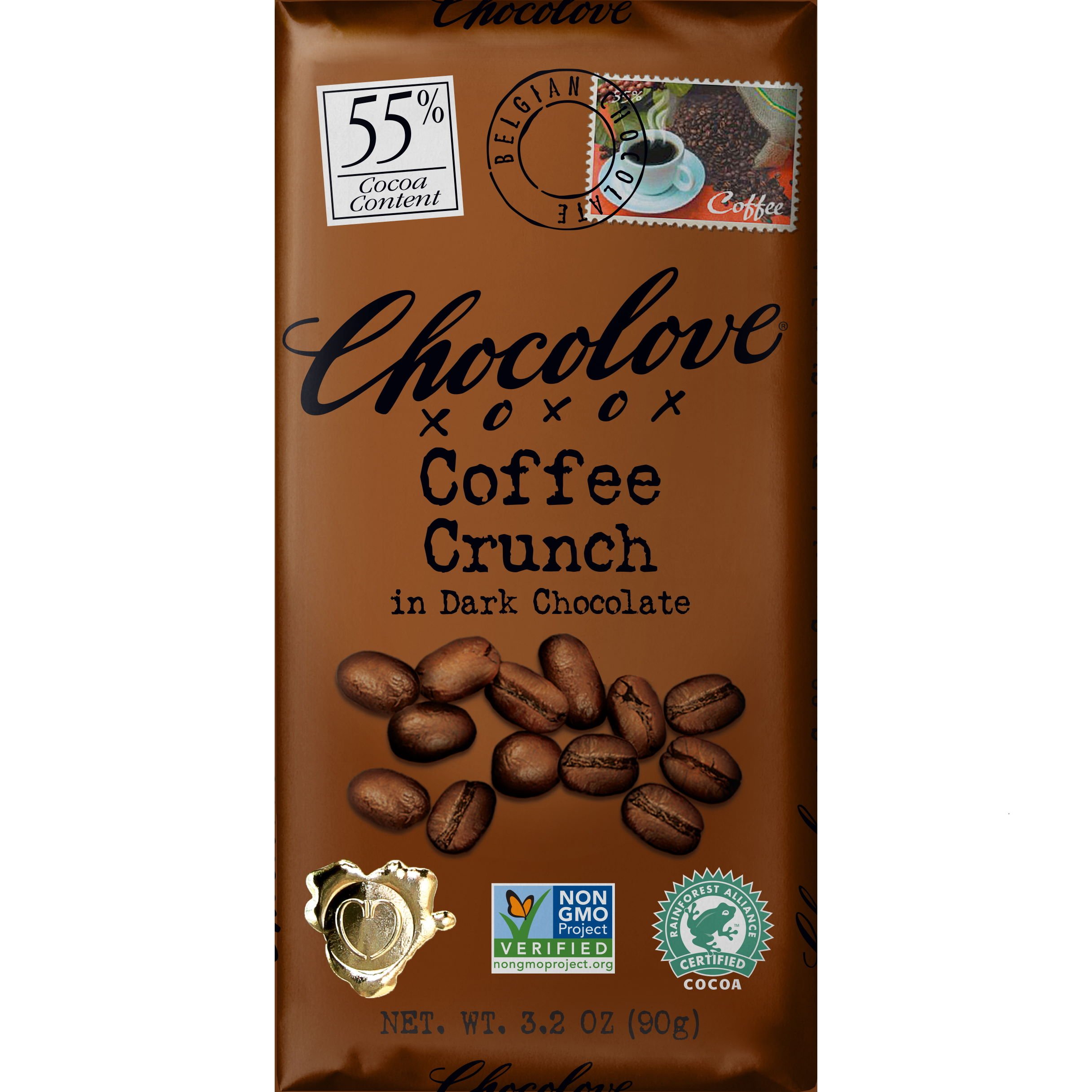 Chocolove Dark Chocolate Bar Coffee Crunch 3.2 oz.
