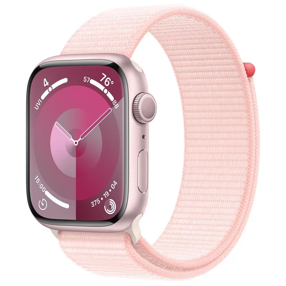 Apple Watch Series 9 GPS 45mm Pink Aluminum Case with Light Pink Sport Loop