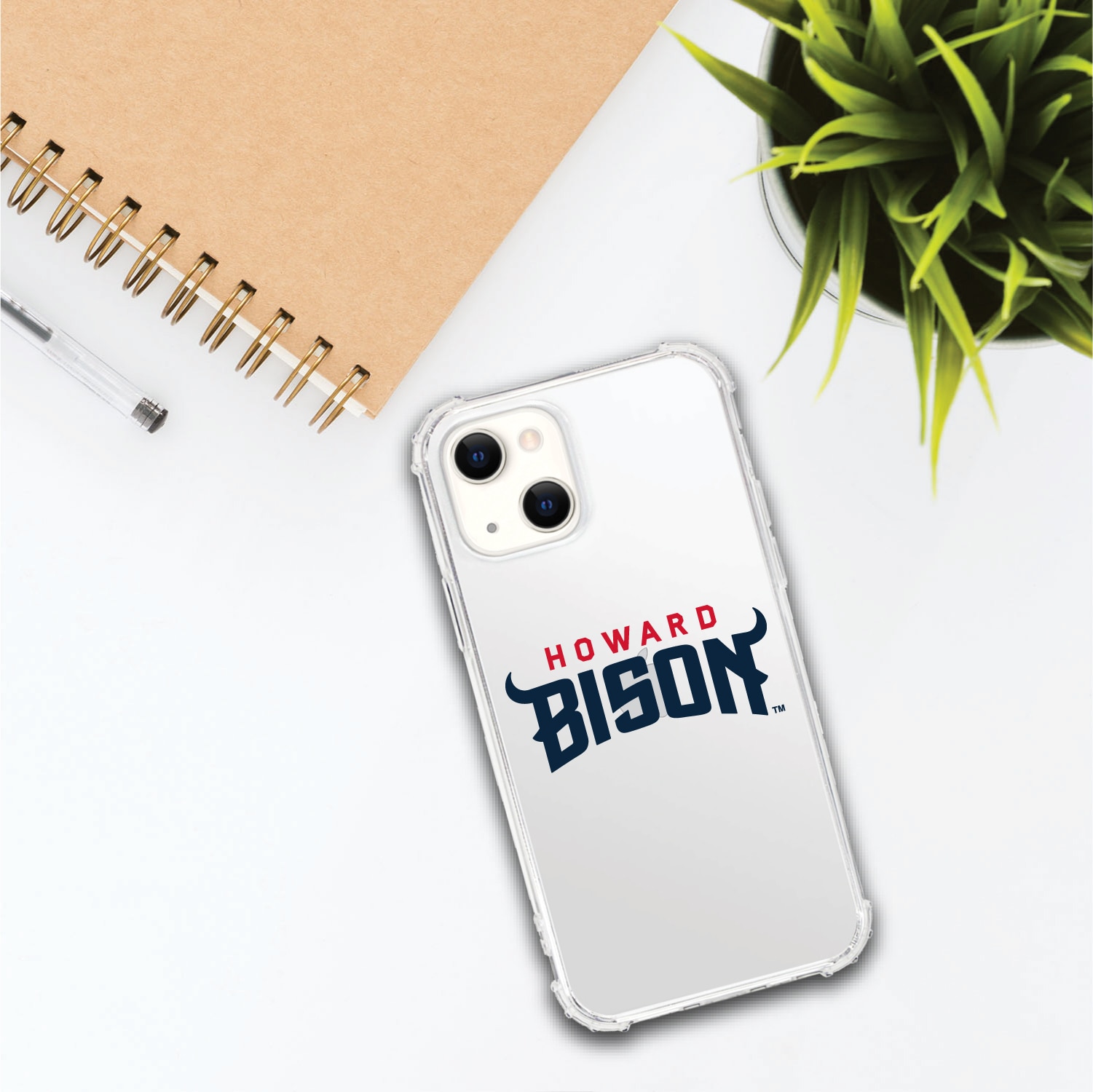 Howard University Bisons Clear Tough Edge Phone Case, Classic- iPhone 13