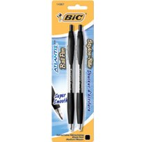 BIC Atlantis Original Retractable Ball Pen Medium Point 1.0mm Black 2Pack
