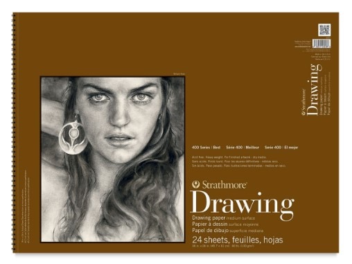 Strathmore Drawing Paper Pad, 400 Series, Medium Surface, 18" x 24"