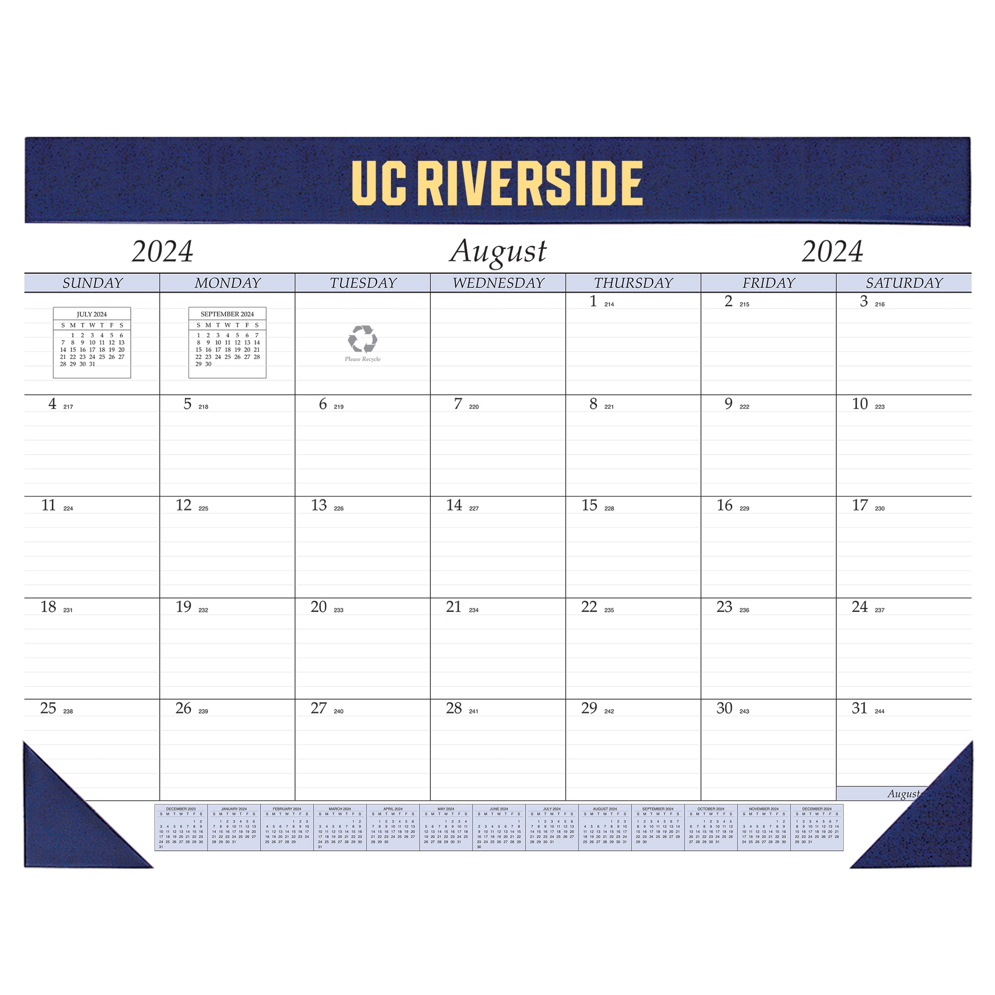 Payne 24-25 Imprinted Academic Desk Pad Calendar 17"x22"