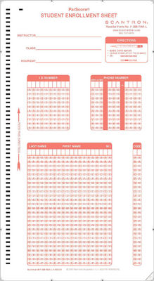 Scantron Form F  288  PAR  L