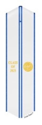 2024 White velvet sash blue trim