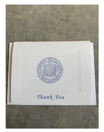 University of California Riverside Thank you card