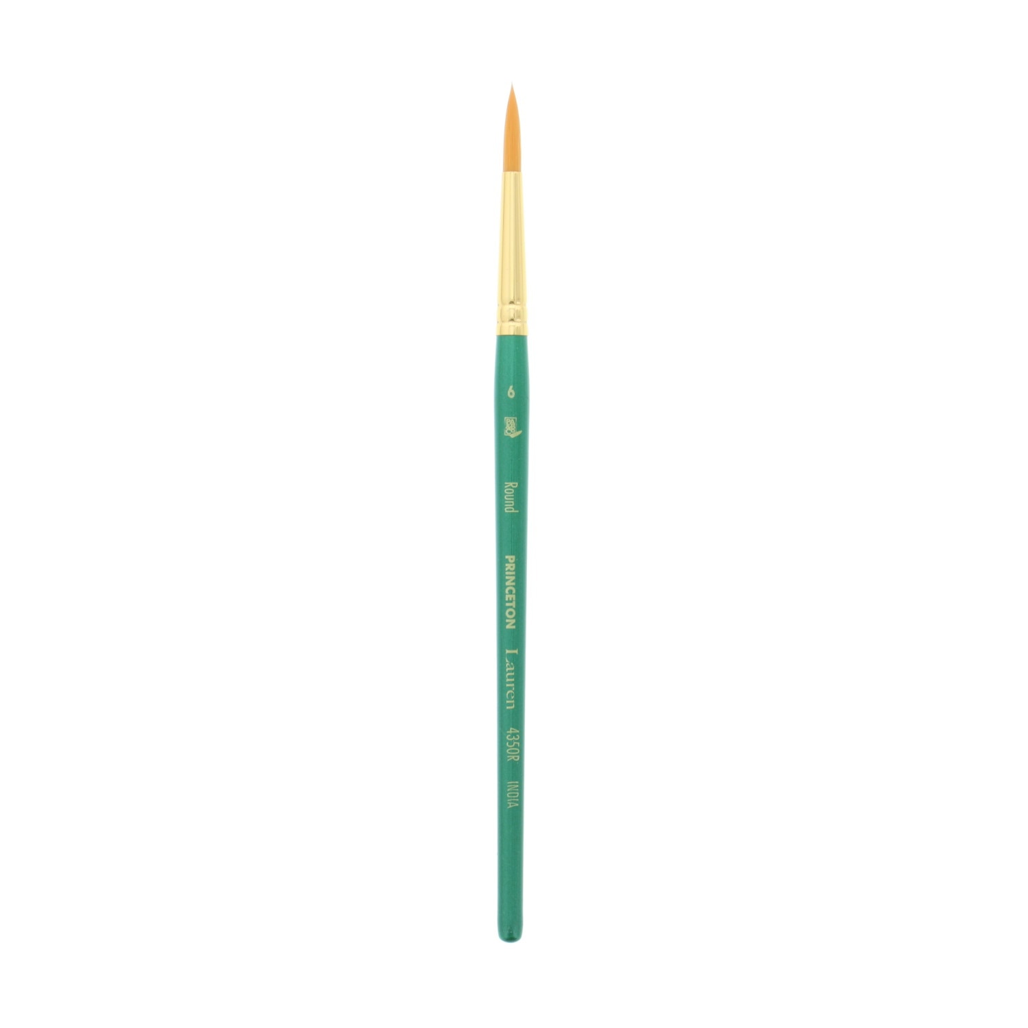 Princeton Brush Lauren Golden Synthetic Watercolor & Acrylic Brush, Round, 6