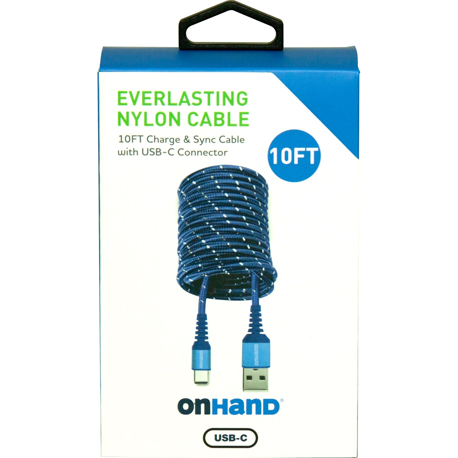 OnHand USB-C Cable 10FT, Blue