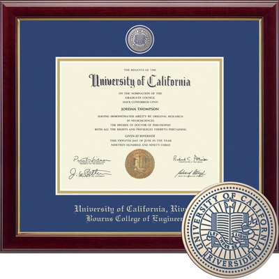 Church Hill Classics 8.5" x 11" Masterpiece Cherry Bourns College of Engineering Diploma Frame