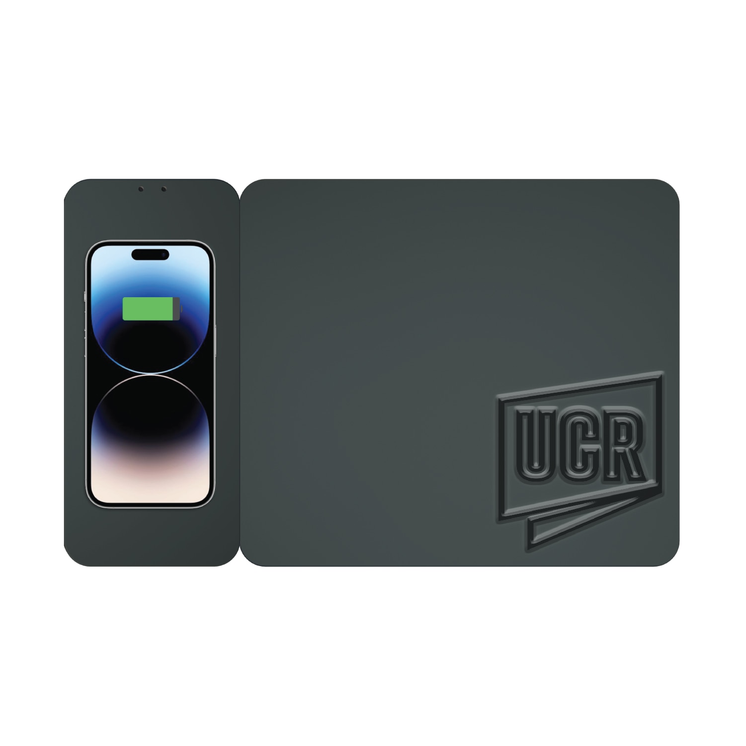 University of California - Riverside Leather Wireless Charging Mouse Pad, Black, Alumni V2