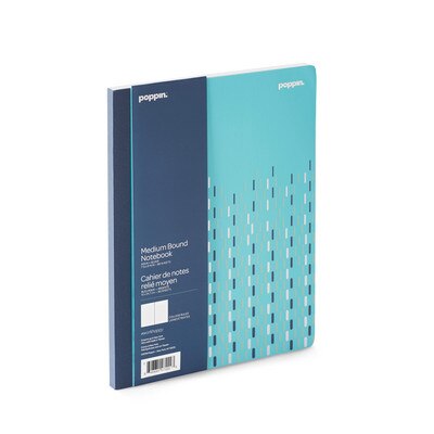 Poppin EXC 1 Subject Composition Notebook Aqua/Silver
