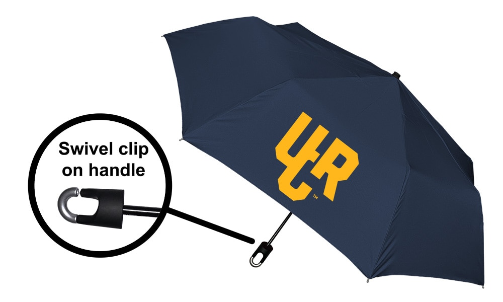 Storm Clip Mini Folding Emblematic Solid Umbrella 42" Coverage