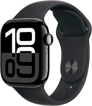 Apple Watch Series 10 GPS 42mm Jet Black Aluminum Case with Black Sport Band - M/L