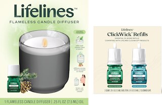 Lifelines Frosted Charcoal Candle Diffuser  with Clickwick