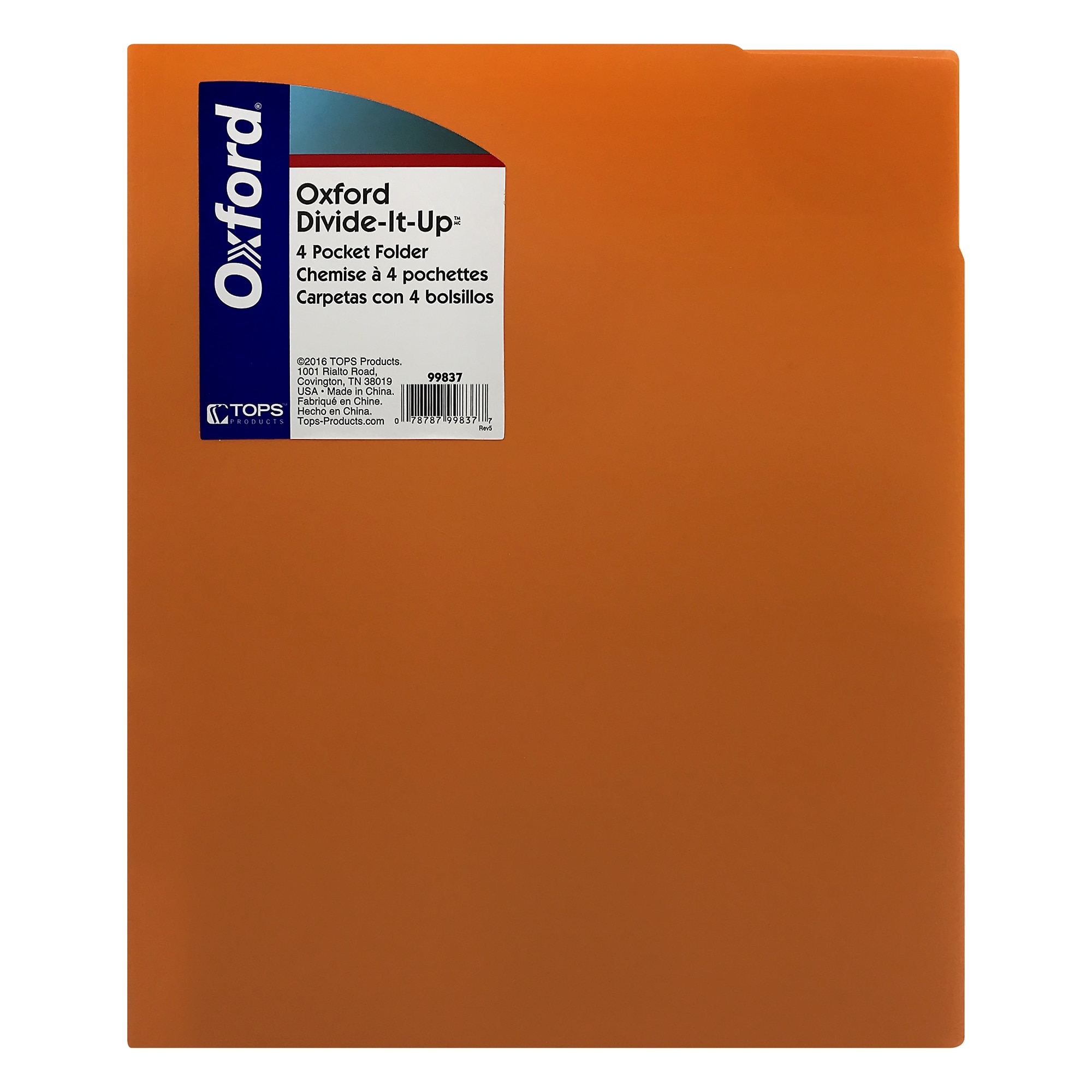 Divide It Up Four-Pocket Poly Folder, 11 x 8-1/2, Assorted