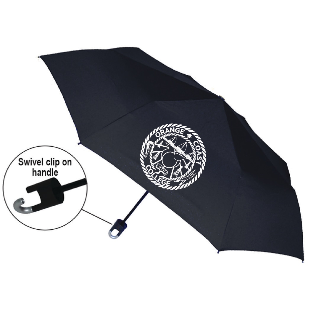 "Storm Clip" Mini Folding Emblematic Solid Umbrella 42" Coverage