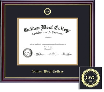 Framing Success 5.5 x 8 Windsor Gold Embossed School Seal Associates Diploma Frame