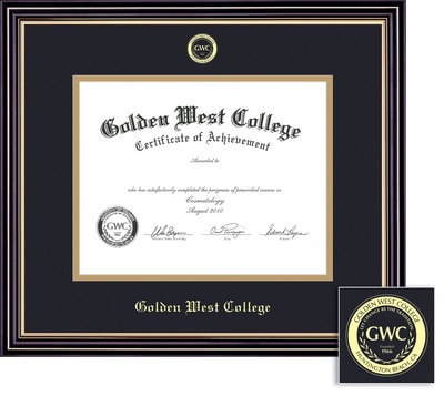 Framing Success 5.5 x 8 Prestige Gold Embossed School Seal Associates Diploma Frame