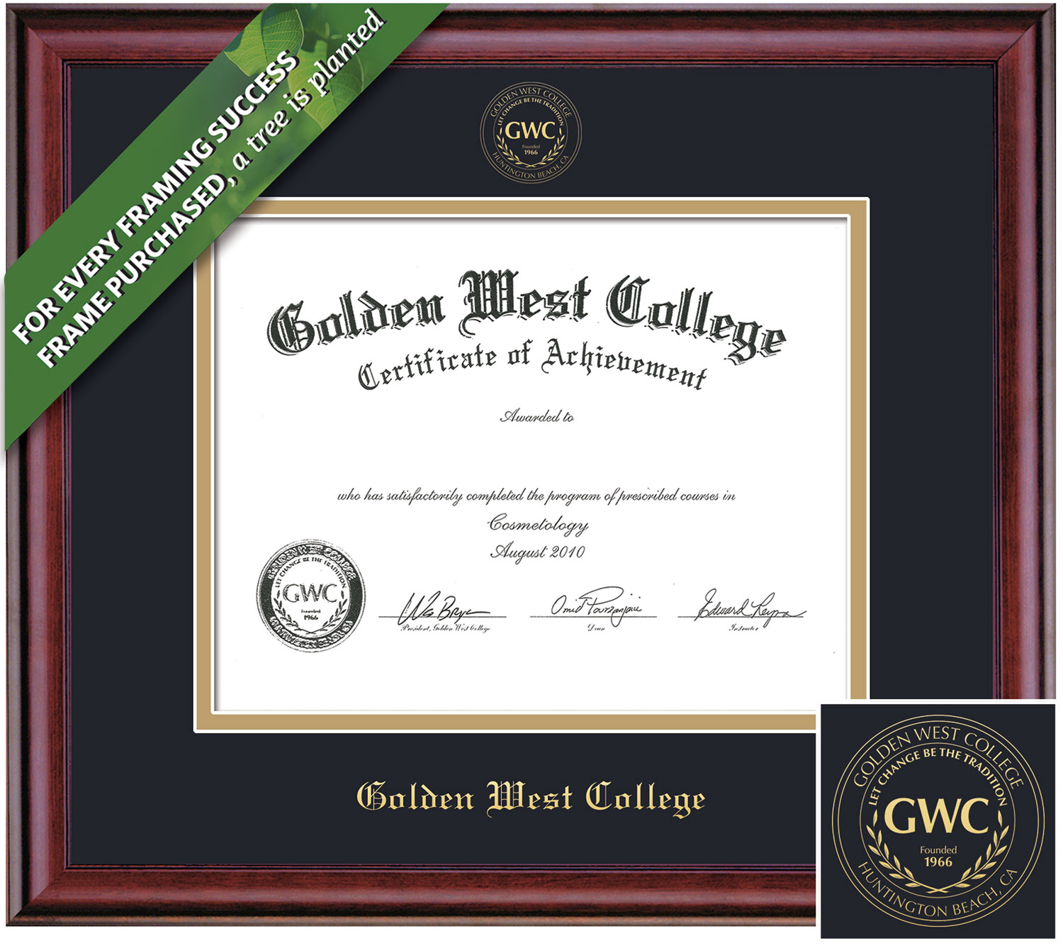 Framing Success 5.5 x 8 Classic Gold Embossed School Seal Associates Diploma Frame