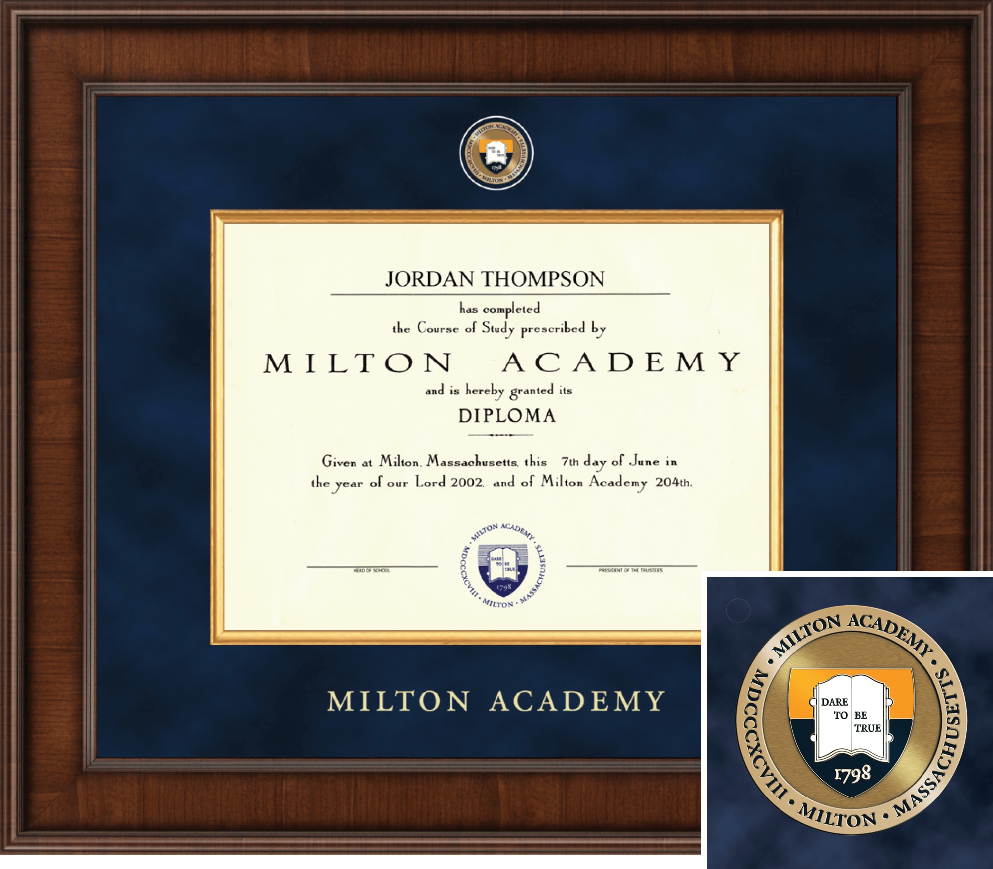 Church Hill Classics 9" x 12" Presidential Walnut Diploma Frame