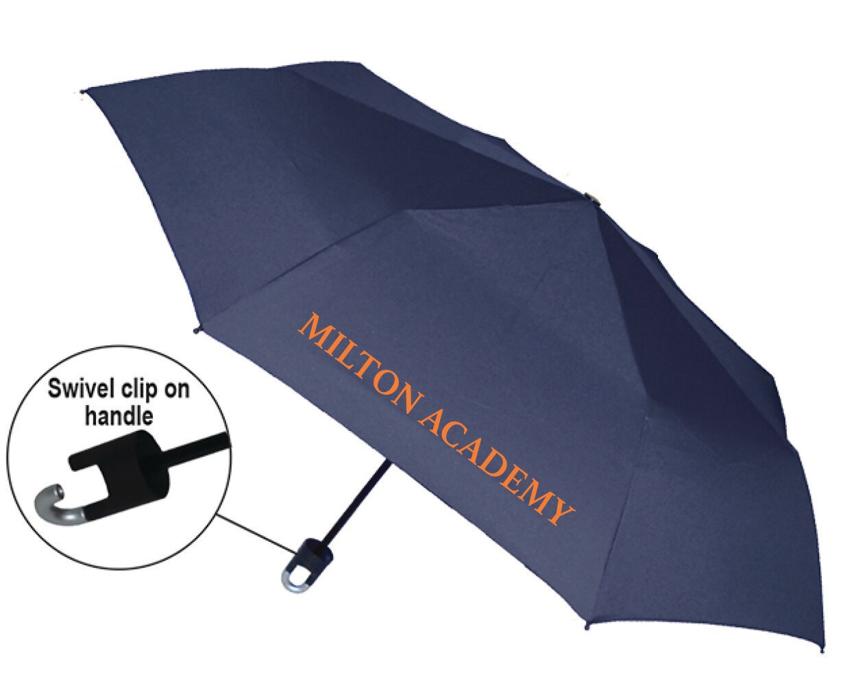 "Storm Clip" Mini Folding Emblematic Solid Umbrella 42" Coverage