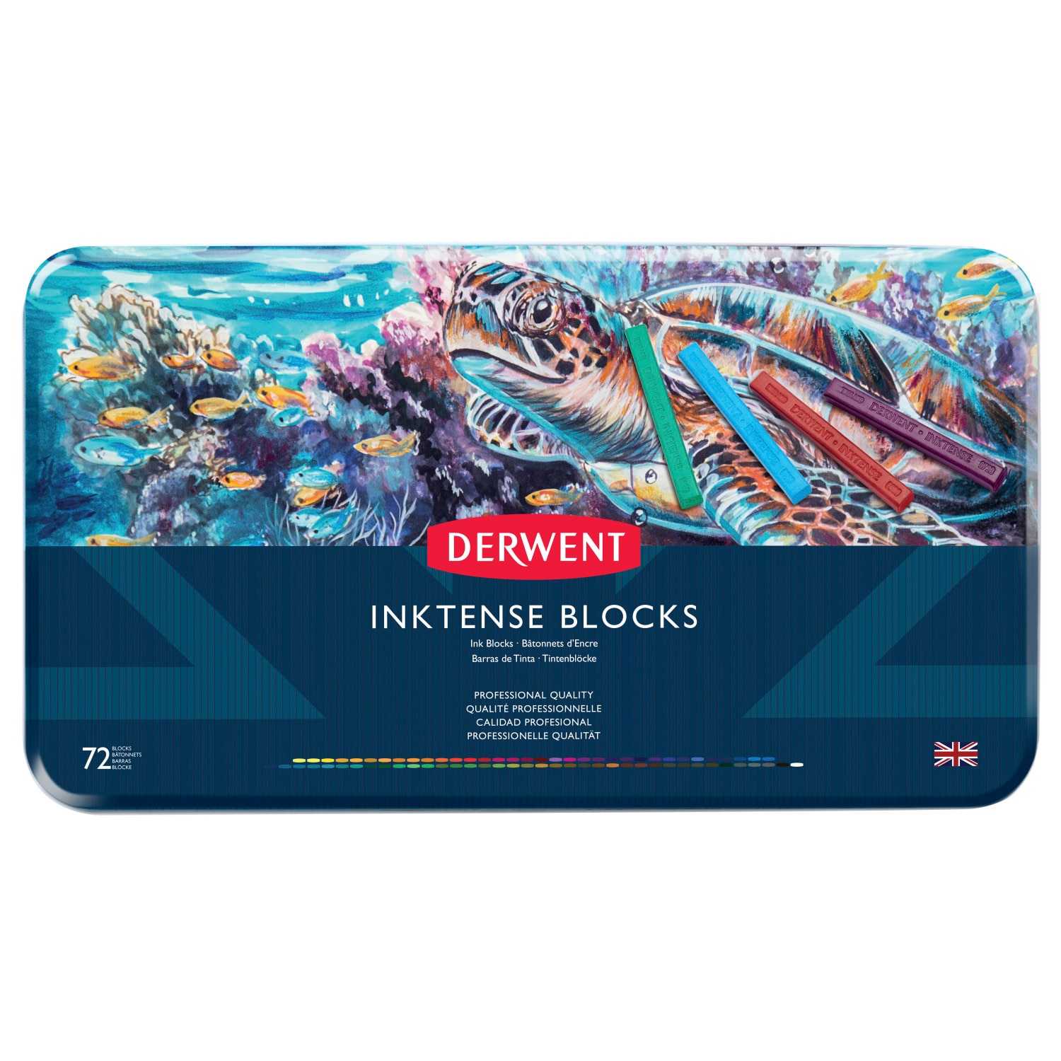 Derwent Inktense Block Tin Set, 72-Colors